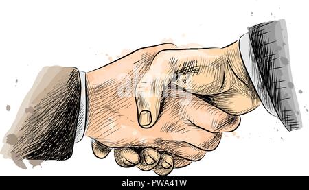 Geschäftsleute Händeschütteln, finishing treffen Stock Vektor