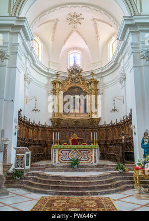 Indoor Anblick in Forza D'Agrò Kathedrale, Provinz Messina, Sizilien, Süditalien. Stockfoto