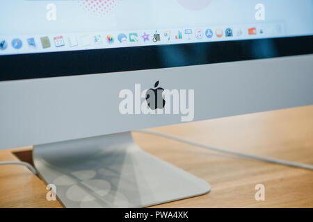 Berlin, 29. August 2018 Nahaufnahme zeichen Apple computer IMac Stockfoto