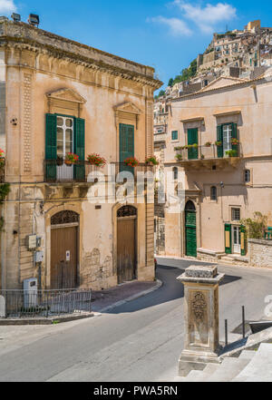 Malerische Anblick in Modica, berühmten barocken Stadt in Sizilien, Süditalien. Stockfoto