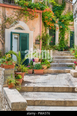 Malerische Anblick in Modica, berühmten barocken Stadt in Sizilien, Süditalien. Stockfoto