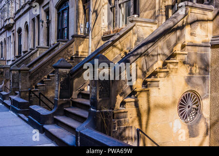 Upper West Side Brownstones Manhattan New York, New York, USA Stockfoto