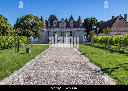 Chateau de Monbazillac in der Nähe der Stadt Bergerac an der Dordogne Bereich der Nouvelle-Aquitaine Region in Frankreich. Stockfoto