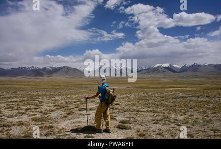 Trekking in den See Belayrik Zorkul, Pass, Tadschikistan Stockfoto