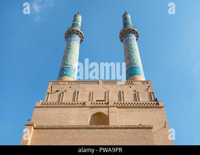 Yazd Jameh Moschee Minarette, das höchste in Iran Stockfoto