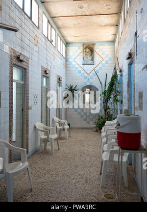 Yazd, Iran - 8. März 2017: Mirza Reza traditionelle Badehaus Interieur. Die Badehäuser, bekannt als hammams in Persisch, sind kommunale Räume für Waschen, Stockfoto