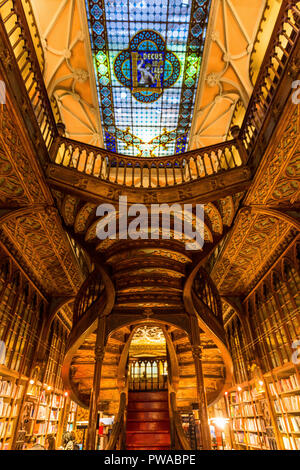 Die schönen alten Book Store Livraria Lello in Porto, Portugal Stockfoto