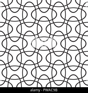 Hintergrund des sich nahtlos schneidenden, sich überschneidenden Ellipsen-Kreismusters Stockfoto