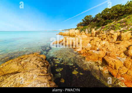 Piccolo Pevero Strand in Costa Smeralda. Sardinien, Italien Stockfoto