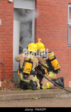 Feuerwehr Demonstration der Öffentlichkeit Stockfoto