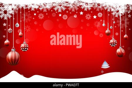 Weihnachten Hintergrund, roter Hintergrund Frohes Neues Jahr Stock Vektor