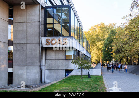 SOAS (die Schule für afrikanische und orientalische Studien), Universität London, von thornhaugh Street, London, UK Stockfoto