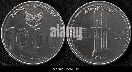 1000 Rupiah Münze, Indonesien, 2010 Stockfoto