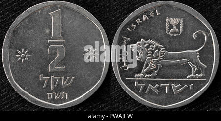 Einen halben Schekel Münze, Lion, Israel, 1980 Stockfoto