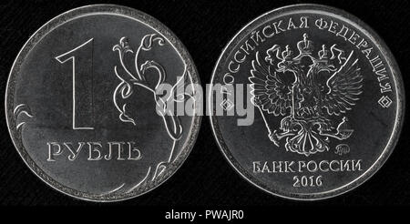 1 Rubel Münze, Russland, 2016 Stockfoto