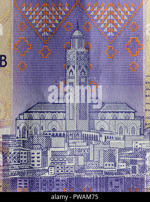 Hassan-II.-Moschee aus dem 20 Dirhams Banknote, Marokko, 2012 Stockfoto