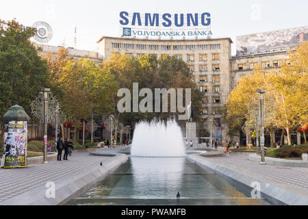 Anzeigen von Nikola Pasic Square in Belgrad, Serbien. Stockfoto