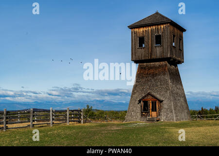 FORT STEELE, BC-SEPT. 27, 2018: Erbe der Stadt aus Gold Rush era. In den Kanadischen Rockies entfernt, British Columbia, Kanada. Stockfoto