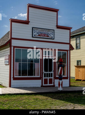 FORT STEELE, BC-SEPT. 27, 2018: Erbe der Stadt aus Gold Rush era. In den Kanadischen Rockies entfernt, British Columbia, Kanada. Stockfoto