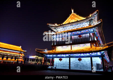 Die ehrfürchtige Bunker auf Xi'an Wänden Stockfoto