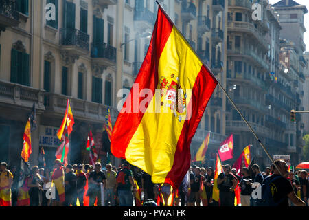 29.09.2018, Barcelona, Spanien - Katalanische Unabhängigkeit Separatisten Protest in der Innenstadt Stockfoto