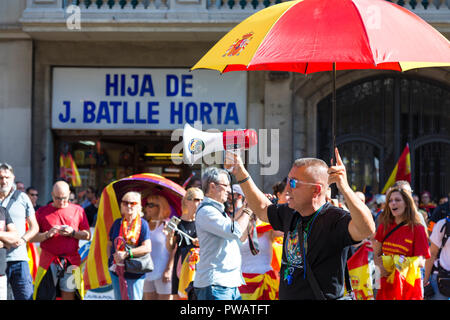 29.09.2018, Barcelona, Spanien - Katalanische Unabhängigkeit Separatisten Protest in der Innenstadt Stockfoto