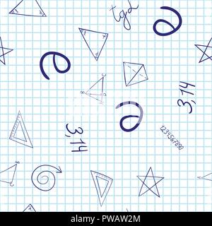 Abstract vector Schule doodles nahtlose Muster Stock Vektor