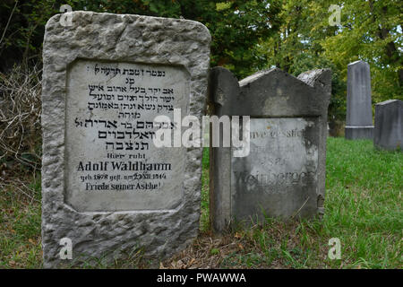 Wien, Österreich. Wiener Zentralfriedhof. Das jüdische Departement auf dem zentralen Friedhof in Wien Stockfoto