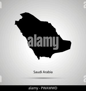 Saudi-arabien Landkarte, einfache schwarze Silhouette Stock Vektor