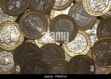 Commemorative british £ 2 Münzen Stockfoto