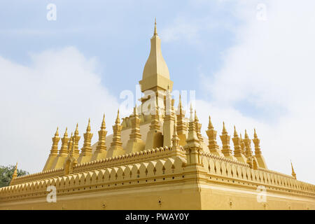 Pha That Luang (große Stupa) ist ein gold-buddhistische Stupa in Vientiane. Es ist das Wichtigste National Monument und ein nationales Symbol in Laos. Stockfoto