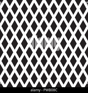 Nahtlose Raute Raute Raute Karomuster Hintergrund in schwarz und weiß. Stockfoto