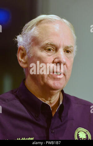 Südcarolina Gouverneur Henry McMaster, spricht während einer Pressekonferenz auf der Tropische Sturm Florenz am Südcarolina Emergency Management Abteilung Zentrale September 18, 2018 in Columbia, South Carolina. Stockfoto