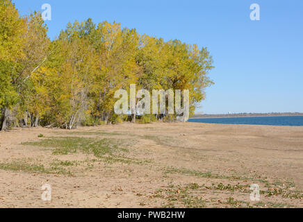 Von der Dürre verursacht das Austrocknen des Wassers des Sees an der Colorado Lake Standley Behälter, der mit Wasser versorgt Westminster, Thornton und Northglenn Colorado Stockfoto