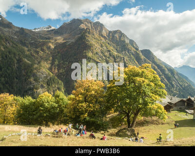 Gaby, einem Dorf im Gressoney Tal, in der Region Aosta Tal'NW Italien