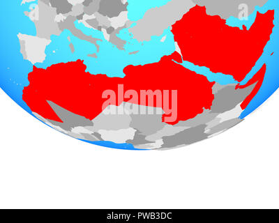 Arabische Liga auf einfache politische Welt. 3D-Darstellung. Stockfoto
