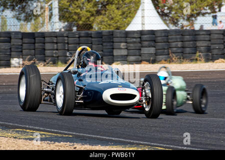 Rennstrecke von Jarama, Madrid, Spanien. 13. - 14. Oktober, 2018: Wettbewerb der Historischen Grand Prix Automobile Association (HGPCA) an der Rennstrecke von Jarama bei Madrid, Spanien. Enrique Palacio Sans./Alamy leben Nachrichten Stockfoto