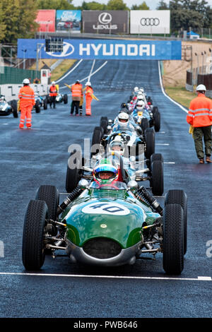 Rennstrecke von Jarama, Madrid, Spanien. 13. - 14. Oktober, 2018: Wettbewerb der Historischen Grand Prix Automobile Association (HGPCA) an der Rennstrecke von Jarama bei Madrid, Spanien. Enrique Palacio Sans./Alamy leben Nachrichten Stockfoto