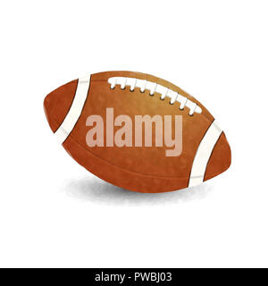 Aquarell American Football auf weißem Hintergrund Stockfoto
