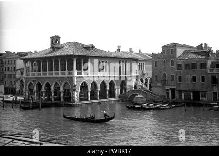 Venedig Italien 1939 Gondel Canal Grande, Venedig Italien Stockfoto