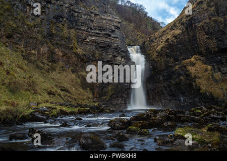 Wasserfall, Lealt fällt, Isle of Skye, Schottland, Großbritannien Stockfoto