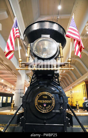 Der Präsident Lokomotive in der historischen Henry Ford Museum in Dearborn in Detroit, Michigan, USA Stockfoto