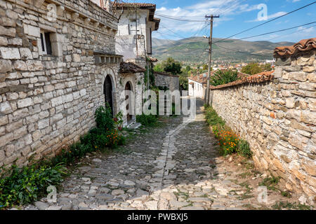 Berat Stadt von 1000 Windows in Albanien Stockfoto