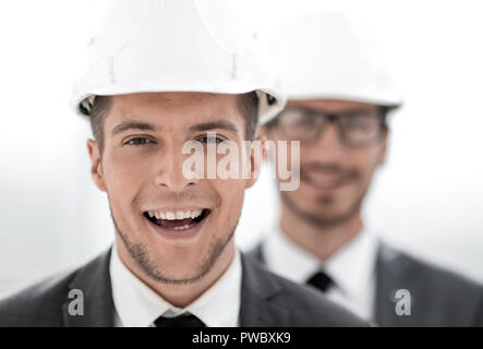 Geschäftsleute in harte Hüte close-up Stockfoto