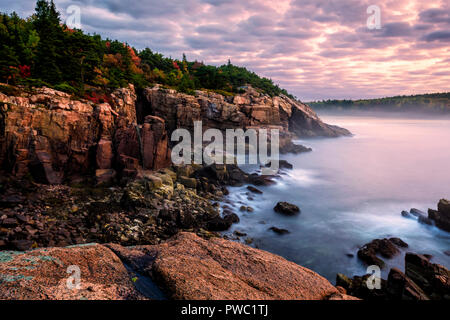 Herbst am Newport Bucht in Acadia National Park, Maine. Stockfoto