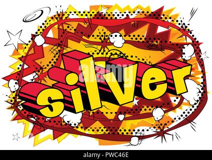 Silber - Vektor illustrierte Comic Stil Ausdruck. Stock Vektor