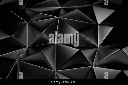 Eine abstrakte schwarze geometrische Hintergrund. 3D-Rendering Stockfoto