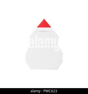 Paper Craft Schneemann. Origami Schneemann handgemachte Weihnachtsdekoration Spielzeug Stock Vektor
