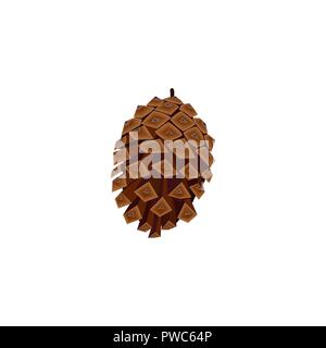 Braune Tannenzapfen isoliert auf weißem Hintergrund Stock Vektor