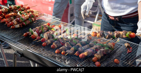 Essen gebacken mit Stöcken, Seoul Street Food, Korea. Stockfoto